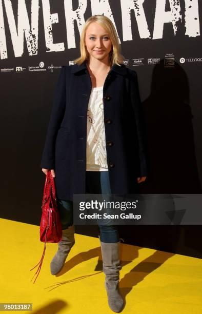 Actress Anna Maria Muehe attends the premiere of "Schwerkraft" at the Kulturbrauerei on March 24, 2010 in Berlin, Germany.