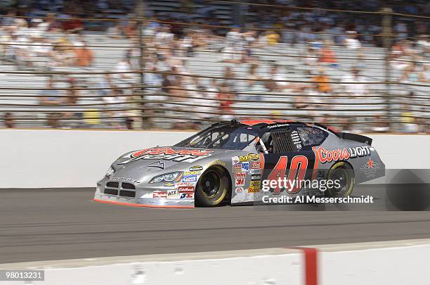 David Stremme drives into the first turn during a practice session before the start of the Allstate 400 at Indianapolis Motor Speedway August 5, 2006...