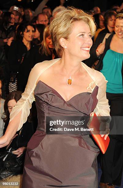 Emma Thompson arrives at the 'Nanny McPhee And The Big Bang' world film premiere at the Odeon West End on March 24, 2010 in London, England.