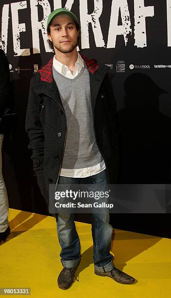 Actor Ludwig Trepte attends the premiere of "Schwerkraft" at the Kulturbrauerei on March 24, 2010 in Berlin, Germany.