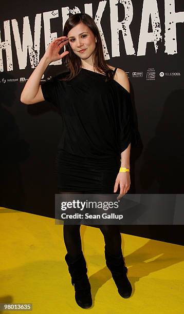 Actress Aylin Tezel attends the premiere of "Schwerkraft" at the Kulturbrauerei on March 24, 2010 in Berlin, Germany.