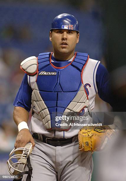 Texas Rangers catcher Gerald Laird against the Tampa Bay Devil Rays at Tropicana Field in St. Petersburg, Florida on August 22, 2006. The Devel Rays...