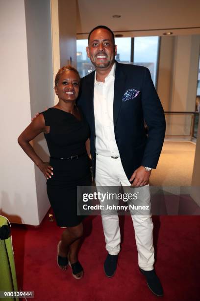 Rachel Noerdlinger and James Cruz attend the Humanity Of Connection event at David Geffen Hall on June 20, 2018 in New York City.