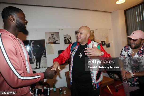 Lance Stephenson, Fat Joe, and Alex Sensation attend the Humanity Of Connection event at David Geffen Hall on June 20, 2018 in New York City.