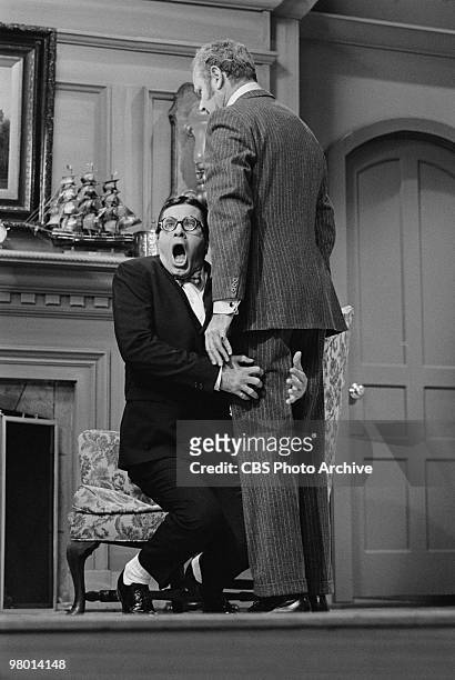 Actors Jerry Lee Lewis and Harvey Korman perform in a scene from "The Carol Burnett Show" which was filmed on December 18, 1970 in Los Angeles,...