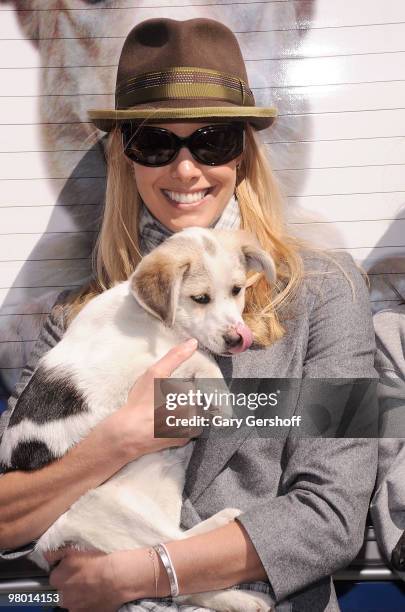 Spokesperson for the NSAL, Beth Ostrosky Stern attends the North Shore Animal League America "Tour for Life" press conference and puppy mill rescue...