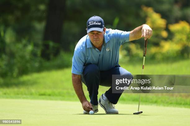 Keith Horne of South Africa pictured during round one of the Kolon Korea Open Golf Championship at Woo Jeong Hills Country Club on June 21, 2018 in...