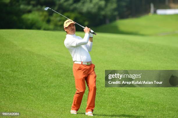 Choi Hosung of Korea pictured during round one of the Kolon Korea Open Golf Championship at Woo Jeong Hills Country Club on June 21, 2018 in Cheonan,...