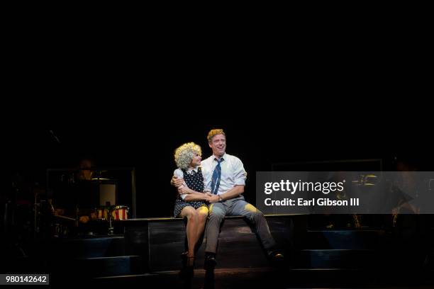 Actors Laura Bell Bundy and Barrett Foa perform at Reprise 2.0 Presents "Sweet Charity" Opening Night Performance at Freud Playhouse, UCLA on June...