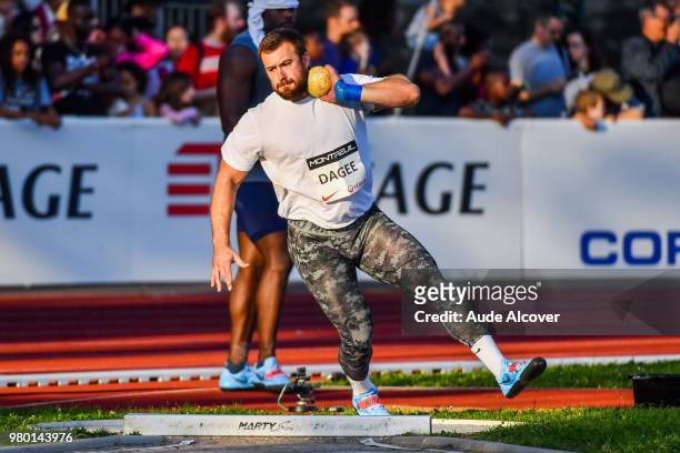 Frederic Dagee competes in shot put during the meeting of Montreuil on June 19, 2018 in Montreuil, France.