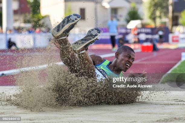 Mateus De Sa competes in triple jump during the meeting of Montreuil on June 19, 2018 in Montreuil, France.