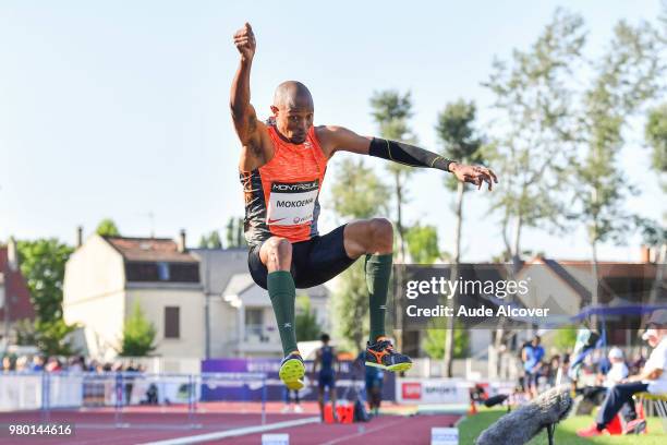 Godfrey Mokoena competes in triple jump during the meeting of Montreuil on June 19, 2018 in Montreuil, France.