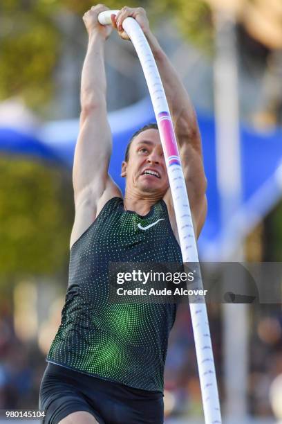 Stanley Joseph competes in pole vault during the meeting of Montreuil on June 19, 2018 in Montreuil, France.