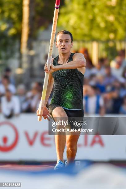 Stanley Joseph competes in pole vault during the meeting of Montreuil on June 19, 2018 in Montreuil, France.