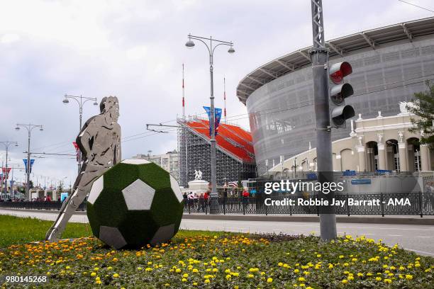 General view of Ekaterinburg Arena prior to the 2018 FIFA World Cup Russia group C match between France and Peru at Ekaterinburg Arena on June 21,...