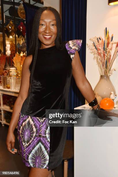 Presenter Nadege Beausson Diagne attend sthe "ENeNe" : Portugese Concept Store Launch Cocktail on June 20, 2018 in Paris, France.