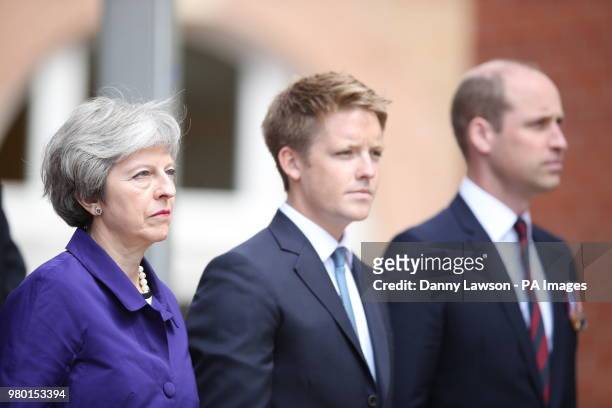 Prime Minister Theresa May, Hugh Grosvenor, 7th Duke of Westminster and the Duke of Cambridge, during the official handover to the nation of the...