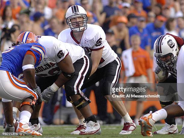 South Carolina quarterback Blake Mitchell during a game between Florida and South Carolina at Ben Hill Griffith Stadium in Gainsville, Florida on...