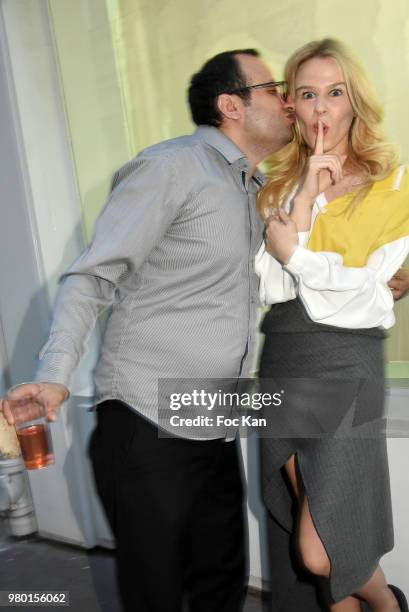 Fashion designer Georges Bedran and julie Jardon attend the runway during the Ken Okada Street Show as part of Saint Germin des Pres Annual Feast Ð...