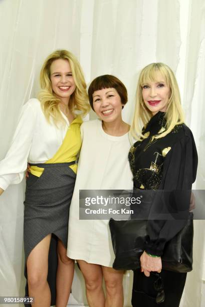 Julie Jardon, Ken Okada and Patricia Charpentier attend the Ken Okada Street Show as part of Saint Germin des Pres Annual Feast Ð as part of Paris...