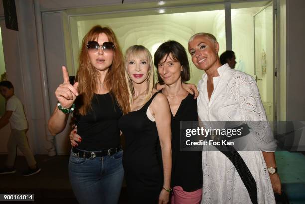 Artist agent Marinella Alagna, TV presenter Patricia Charpentier, Camille GrabowskiÊand Corinne Raoult attend the Ken Okada Street Show as part of...