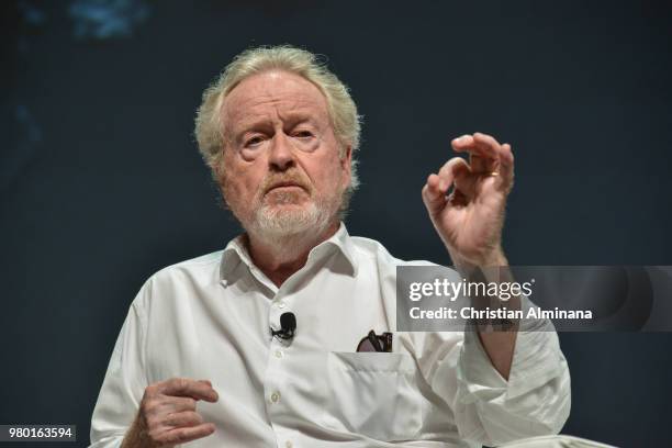 Director Ridley Scott attends the Cannes Lions Festival 2018 on June 21, 2018 in Cannes, France.