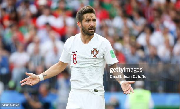 Joao Moutinho of Portugal during the 2018 FIFA World Cup Russia group B match between Portugal and Morocco at Luzhniki Stadium on June 20, 2018 in...