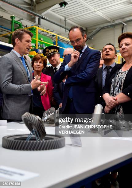 French Prime Minister Edouard Philippe and French Minister of Higher Education, Research and Innovation Frederique Vidal are pictured during their...