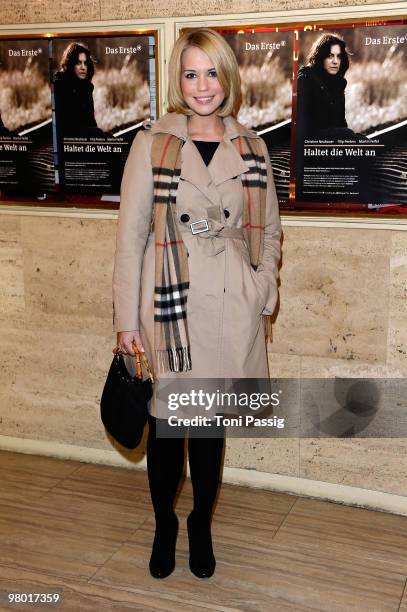 Lara Isabell Rentinck attends the premiere of 'Haltet Die Welt An' at Astor Film Lounge on March 24, 2010 in Berlin, Germany.