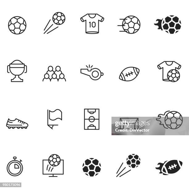 football icon set - stadium stock illustrations