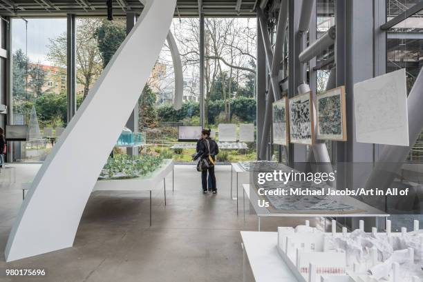 France, Paris - 5 April 2018: Fondation Cartier pour l'art contemporain designed by French architect Jean Nouvel - Junya Ishigami - Freeing...