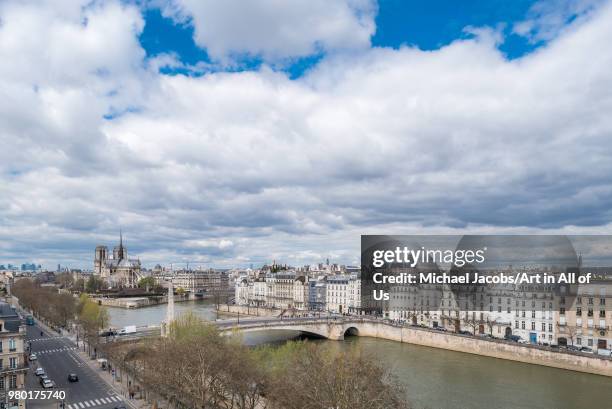 France, Paris - 5 april 2018: cityscape of Paris taken from the terrace of the Institut du monde Arabe