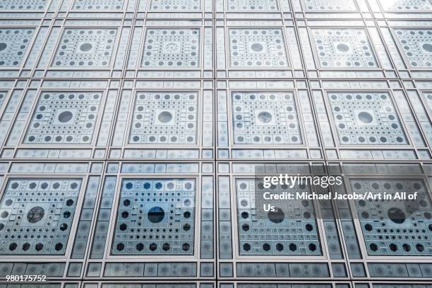 France, Paris - 5 april 2018: Institut du Monde Arabe designed by French architect Jean Mouvel