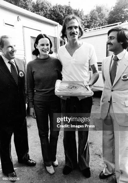 Warren Hirsch, Gloria Vanderbilt, James Taylor and Mohan Murjani circa 1979 in New York.