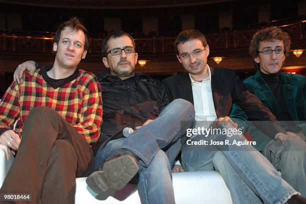 December 18 Alcala Theater, Madrid, Spain. Presentation of Buenafuente in Madrid. In the image, the tv host Andreu Buenafuente, and the actors and...