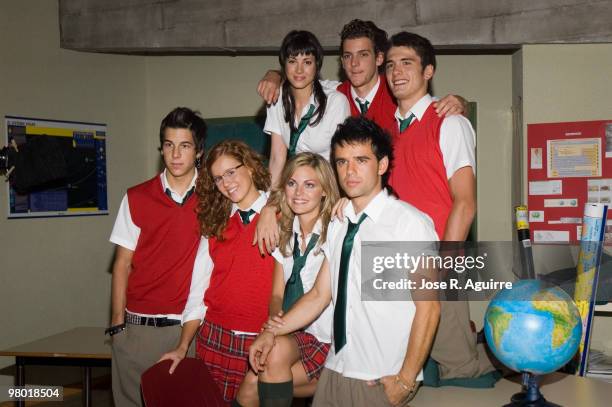 Presentation of the new spanish tv serie 'SMS, Sin Miedo a Soñar' In the image, Raul Peña, Amaia Salamanca, Aroa Gimeno, Mario Casas, Yon González,...