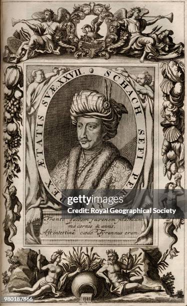 [Portrait of Shah Safi], From 'Adami Olearii…Reise Beschreibungen bestehend in der nach Musstan und Persien bei auch Johann Albrechts von Mandelslo...