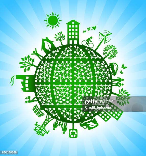black globe wireframe on green environmental conservation background - car wireframe stock illustrations