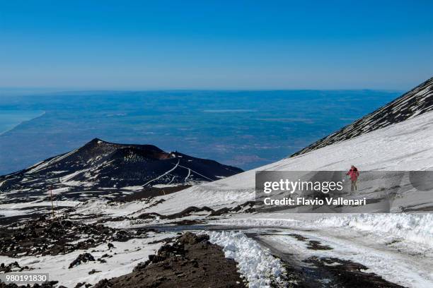 view from mt etna (unesco world heritage site). parco dell'etna - etna park, sicily, italy - etna stock pictures, royalty-free photos & images