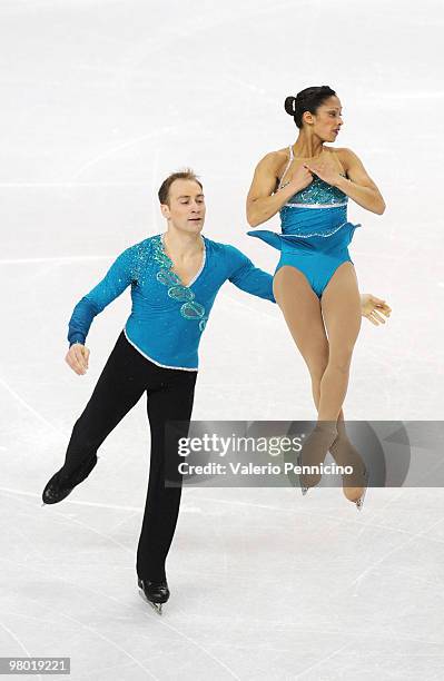 Amanda Evora and Mark Ladwig of USA compete in the Pairs Free Skating during the 2010 ISU World Figure Skating Championships on March 24, 2010 in...