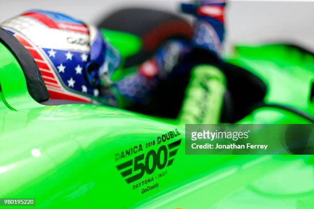 Danica Patrick practices for the Indianapolis 500 race at the Indianapolis Motor Speedway on May 15, 2018 in Indianapolis, Indiana.