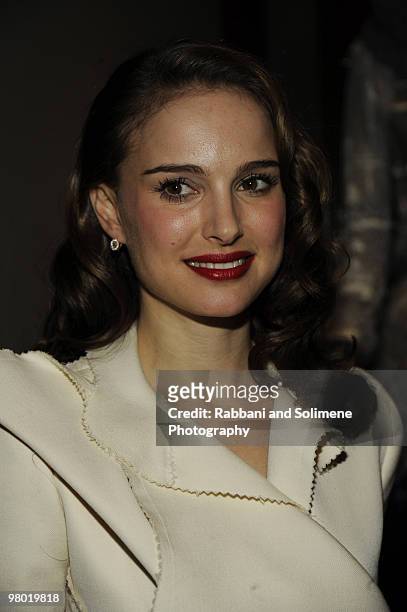 Natalie Portman attends the "Quicktake" Rodarte exhibition opening party at the Cooper-Hewitt, National Design Museum on February 18, 2010 in New...