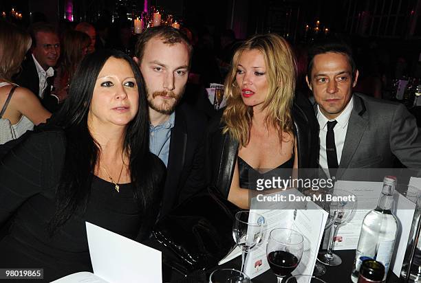 Fran Cutler, James Small, Kate Moss and Jamie Hince attend the Mummy Rocks party in aid of the Great Ormond Street Hospital Children's Charity, at...