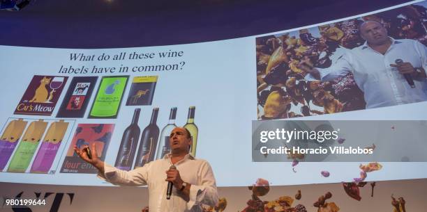 Charles Spence, professor of Experimental Psychology at Oxford University, speaks to participants about wine, brain and consumer psychology during...