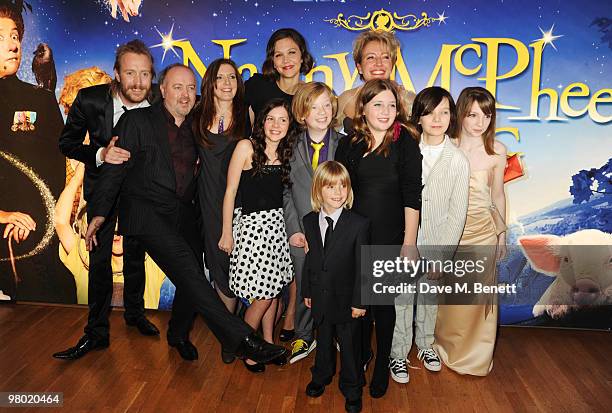 Rhys Ifans, Bill Bailey, Susanna White, Lil Woods, Maggie Gyllenhaal, Oscar Steer, Rosie Taylor Ritson and Emma Thompson arrive at the 'Nanny McPhee...