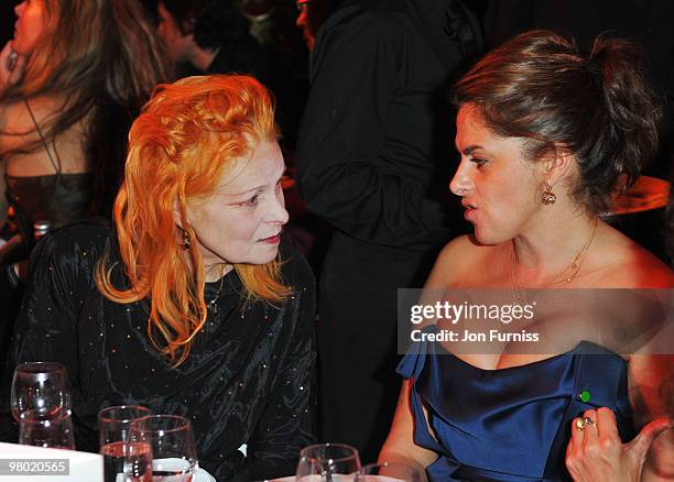 Vivienne Westwood and Tracey Emin attend the ICA fundraising gala at KOKO on March 24, 2010 in London, England.