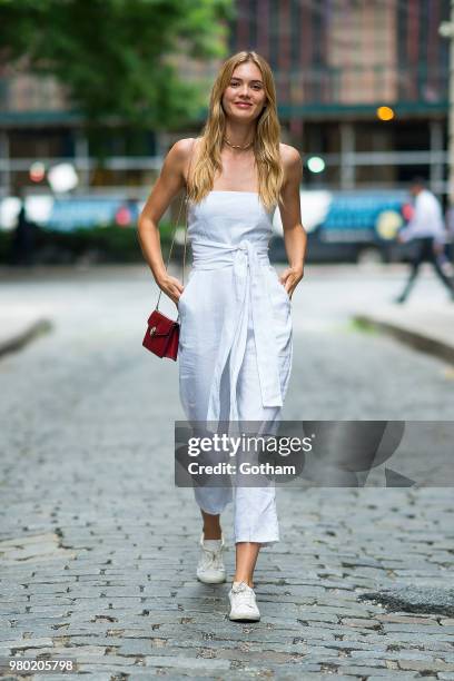 Megan Williams is seen in Tribeca on June 20, 2018 in New York City.