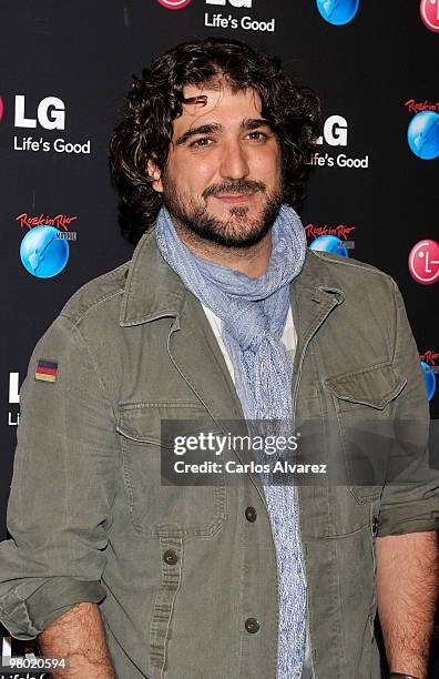 Spanish singer Antonio Orozco attends "Rock in Rio" presentation at the Puerta de America Hotel on March 24, 2010 in Madrid, Spain.