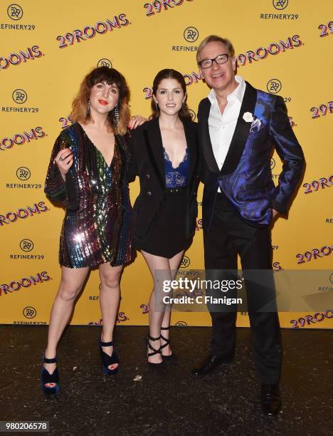 Piera Gelardi, Anna Kendrick and Paul Feig attend Refinery29's 29Rooms San Francisco Turn It Into Art Opening Party at the Palace of Fine Arts on...