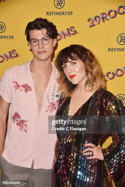 Piera Gelardi and Andrew Matarazzo attend Refinery29's 29Rooms San Francisco Turn It Into Art Opening Party at the Palace of Fine Arts on June 20,...